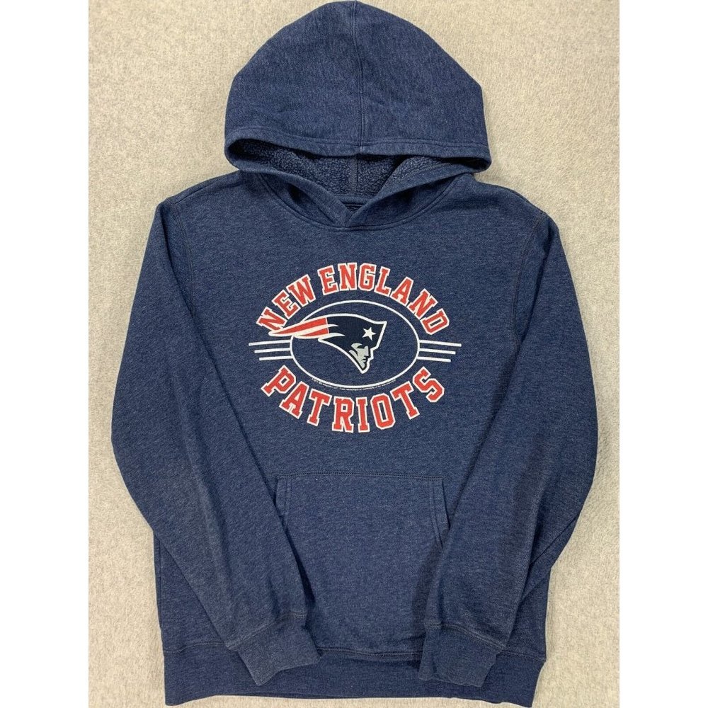 New England Patriots Hoodie Sweatshirt (Boys XL 14-16) Blue‎